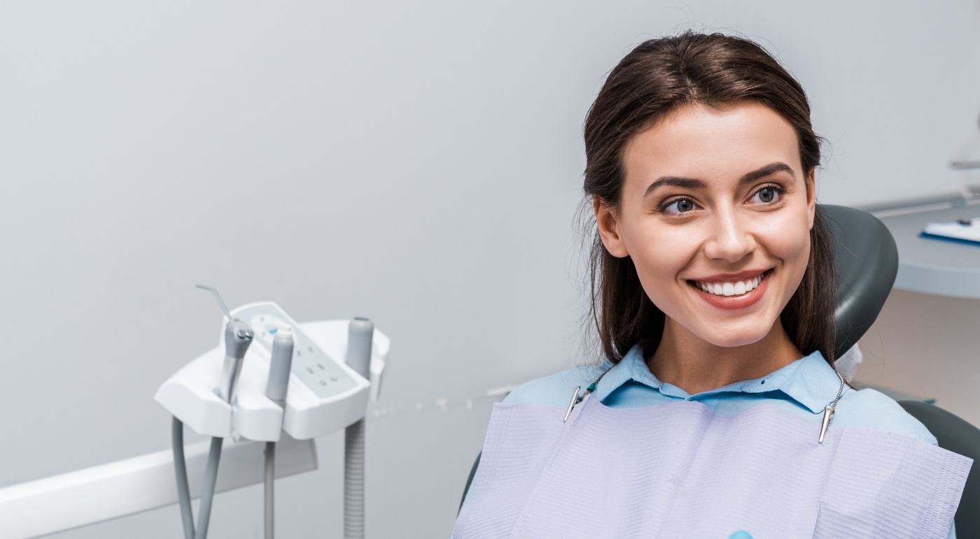 Woman smiling in Tulsa Oklahoma dental office
