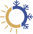 Animated sun and snowflake representing sensitivity to heat and cold